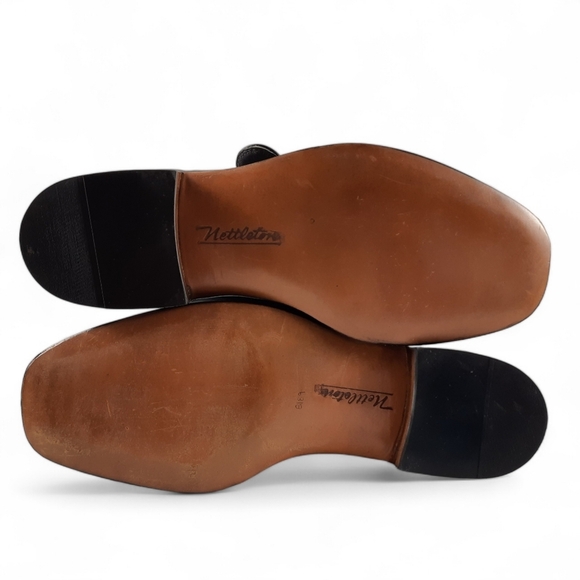 NETTLETON Steel Toe Monk Strap Black Leather Mens Dress Shoes Loafer 9 E Wide 9E - Picture 9 of 11